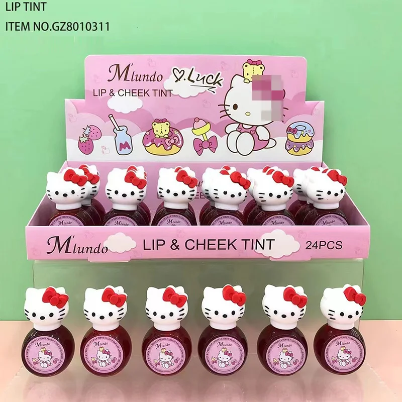 24Pcs Cute Cat Lip Tint Lip Stain Liquid Lipstick Highly Pigmented Long Lasting Waterproof Lip Gloss Lips Makeup