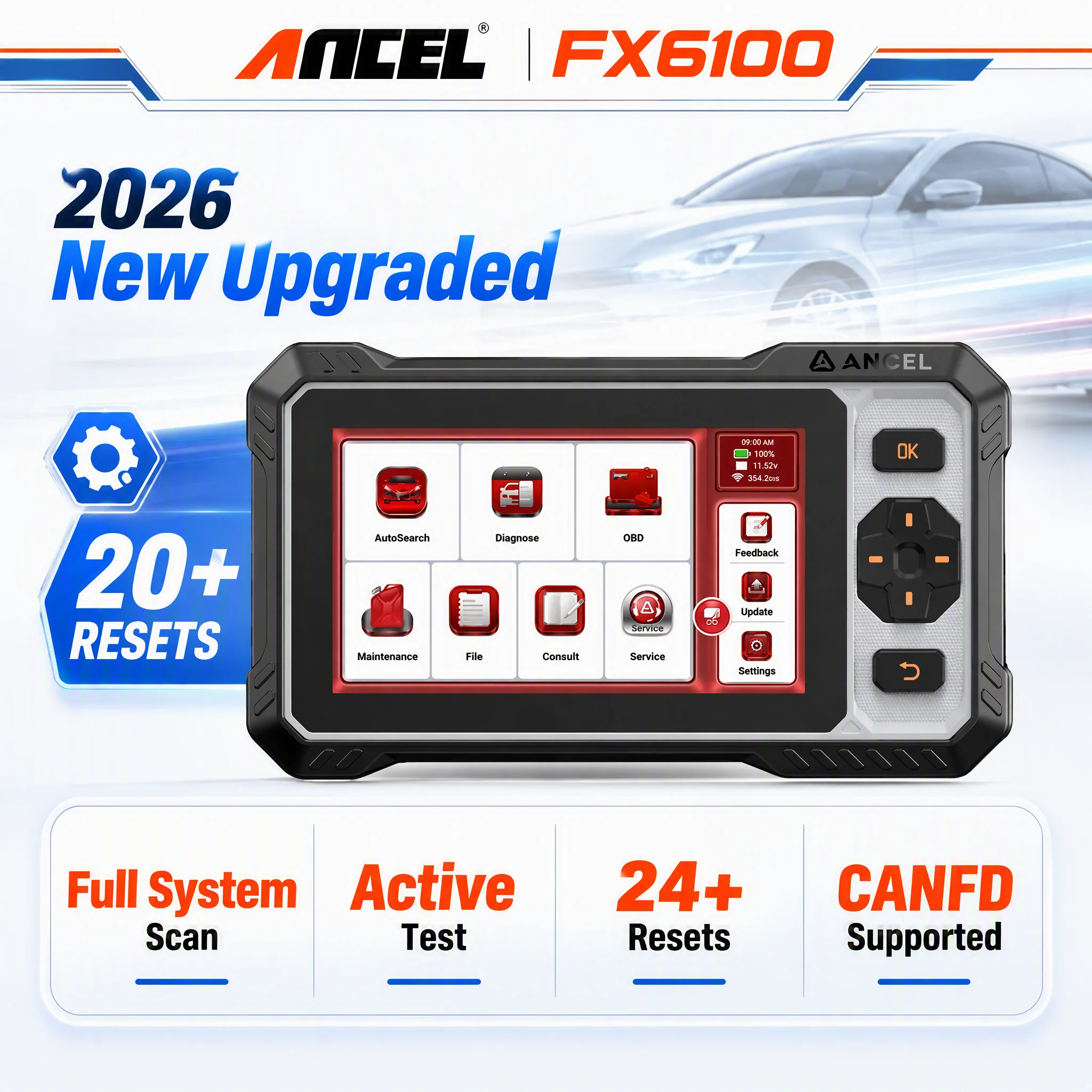 Active Test 20+ Reset Full System OBD2 Car Diagnostic Scanner CAN FD Bidirectional ECU Coding Lifetime Free Updates