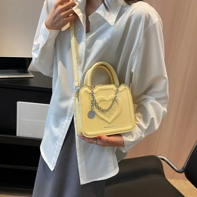 

Popular Box Bag Spring/Summer New Versatile Retro Solid Color Fashion Simple Single Shoulder Oblique Straddle Bag For Women