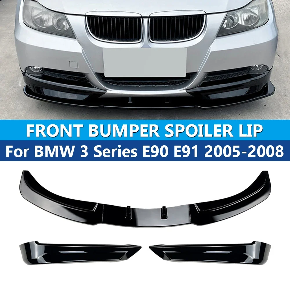 For BMW 3 Series E90 E91 320i 325i 2005-2008 Car Front Bumper Lip Splitter Diffuser Body Kit Spoiler Bumper Guard Protector