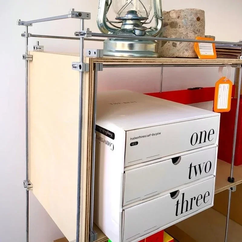 ชั้นวางของหลายชั้น ชั้นวางของสแตนเลสแบบเปิด ชั้นวางของสำหรับบ้าน ชั้นวางโชว์จานลายมหาสมุทร