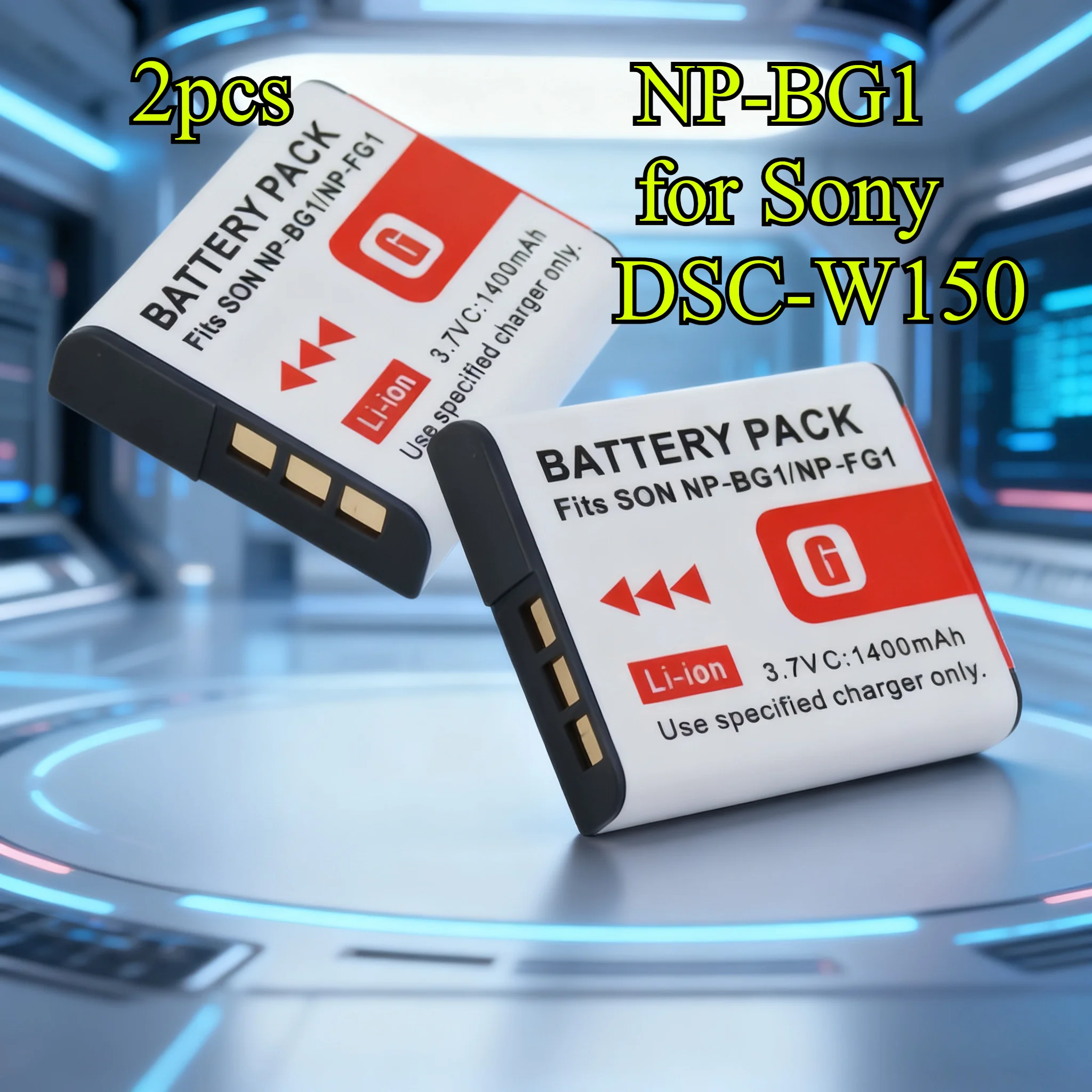 

1400mAh NP-BG1 Replacement Battery & Charger Kit for Sony DSC-W150/W170/W200/W210/W290/W300 Digital Cameras Li-ion Power