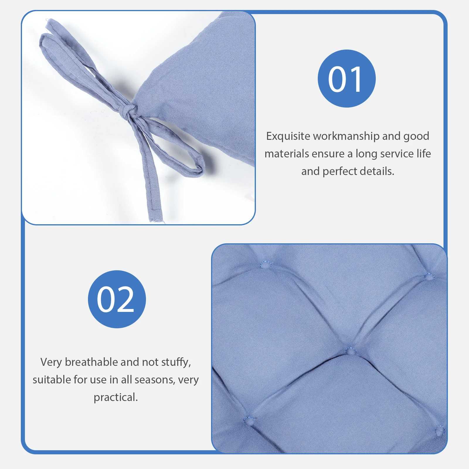 

Thickened Seat Cushion 16X16 Inch High-Density Cotton Fill Square Stool Cushion For Rocking Chair Indoor Outdoor Portable