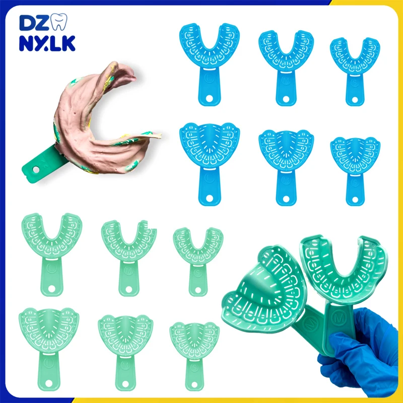 

6Pcs Dental Impression Trays Teeth Holder Trays Full Mouth Removable Partial Mold Tray Impression Trays S/M/L Dentistry Lab Tool