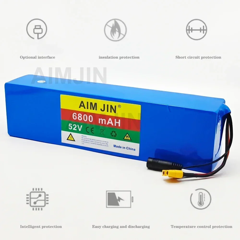 حزمة بطارية 14S2P لمختلف مركبات النقل 52 فولت 6800 مللي أمبير بطارية قابلة للشحن 18650 مع BMS #5