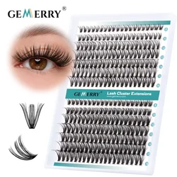 Gemerry Cluster Individual Lashes 240 pcs Large Tray 30P/40P Premade Volume Fans Fox Eye Effect Cosplay Lashes Extension Makeup