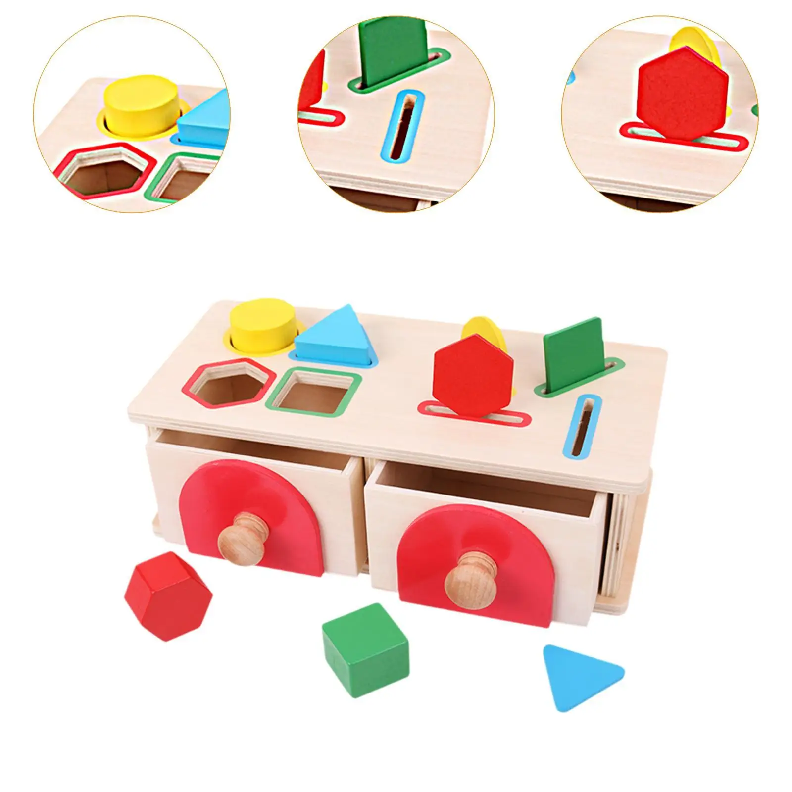 Juguetes de caja de permanente de objetos, juguete de aprendizaje a juego de clasificación, bloques a juego geométricos, guardería, niños