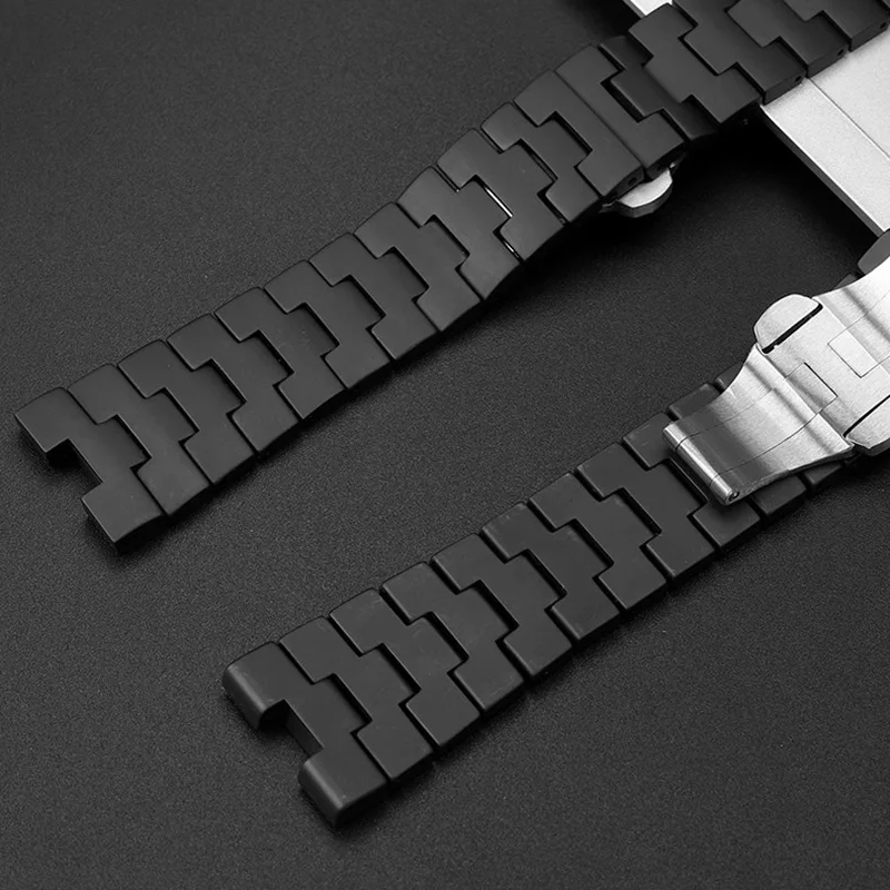 Ceramic notch wristband 24mm for Panerai watch strap PAM441/438 arc series frosted ceramic watchband accessories men's bracelet