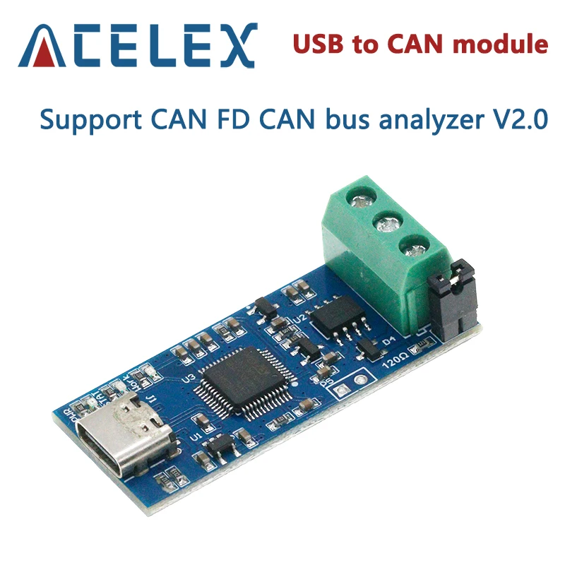 

Модуль USB к CAN поддерживает CAN FD CAN bus анализатор V2.0