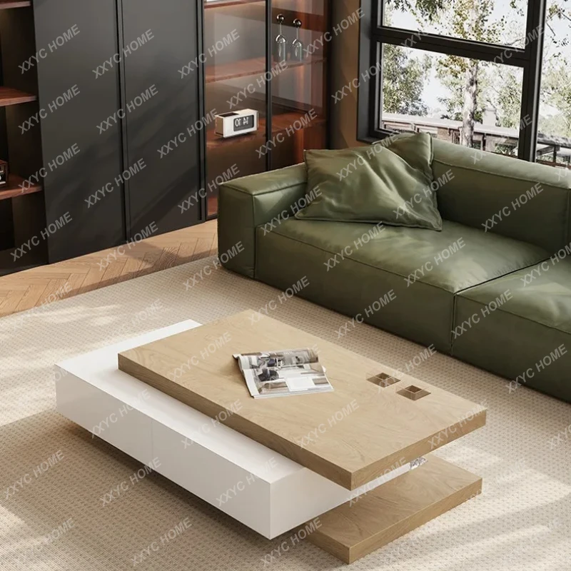 

HH minimalist wabi style artistic sense small coffee table light luxury high-end sense living room tea table FT
