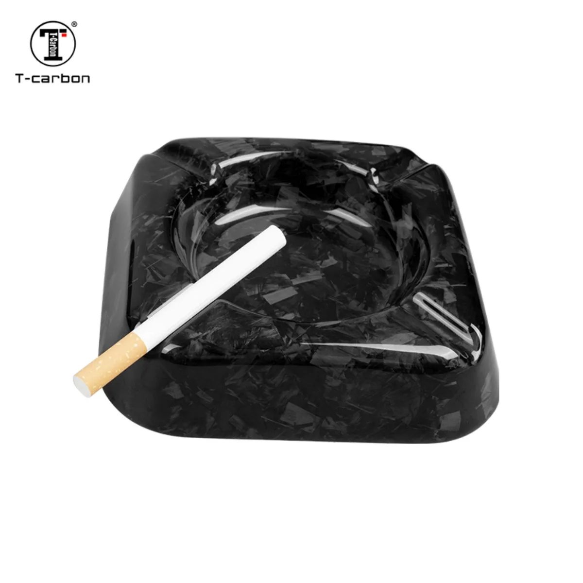 T-carbon Forged Carbon Fiber For Cigar Smoking Ashtray Square New For Car Home Office