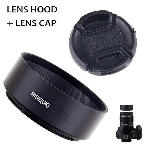 Capucha y tapa de lente de Metal estándar profesional para Canon, Nikon, Sony, Leica, Olympus, Pentax, 49mm, 52mm, 55mm, 58mm, 62mm, 67mm, 72mm, 77mm
