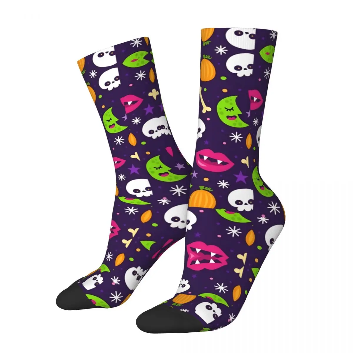 Hip Hop Retro Colorful Pattern, Pumpkin Crazy Men's Socks Unisex Street Style Seamless Printed Funny Novelty Happy Crew Sock