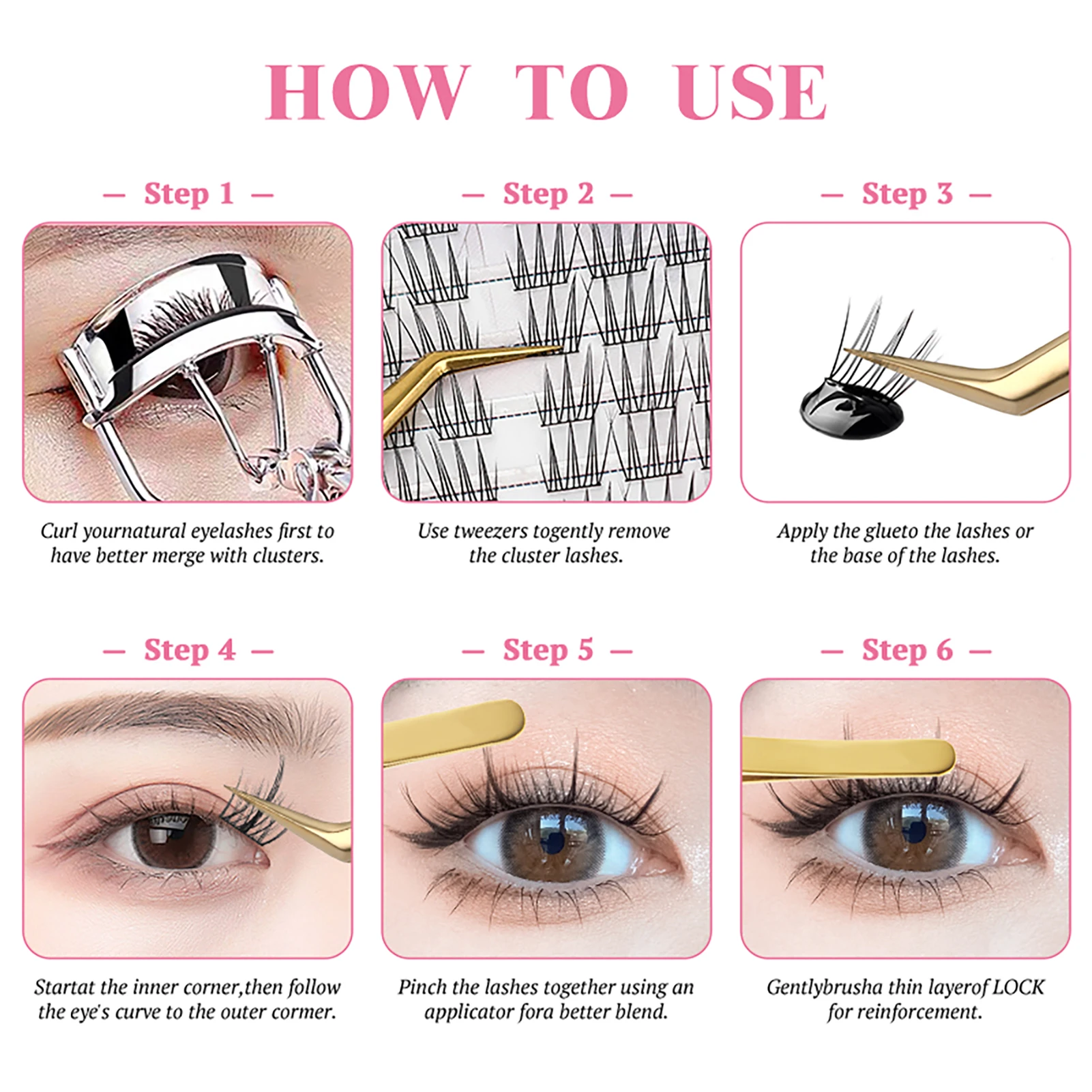 Natural Eyelash Cluster Extensions Multi-Layer Thick false Eyelashes maga lashes for Beauty Eye Cosplay DIY Makeup