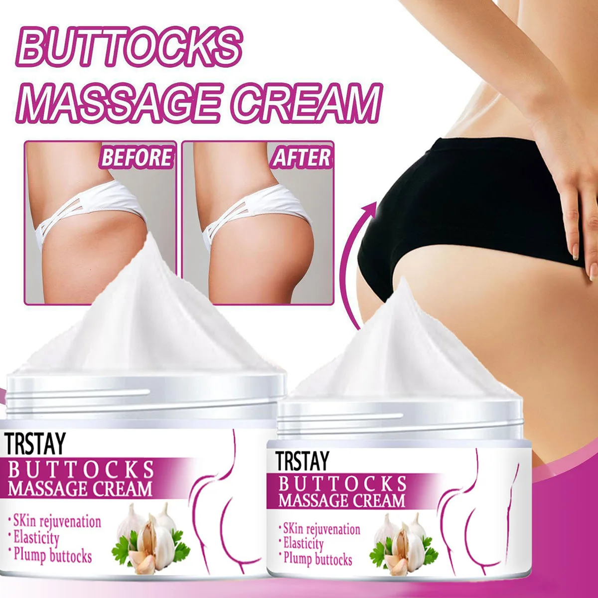 Sexy Buttock Enlargement Cream Hip Butt Ginger Body and Abdomen Slimming Cream Fat Burning Weight Loss Massage Cream