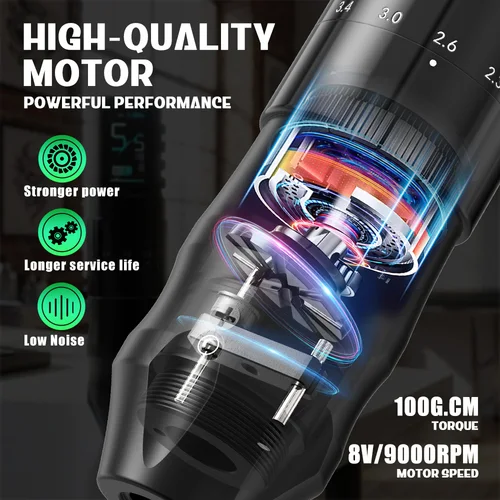 Imagen 2 del producto Máquina de tatuaje inalámbrica de nebulosa XNET, Motor personalizado, batería de 1600mAh, pluma de tatuaje de 7 golpes para principiantes, pluma de maquillaje para tatuaje