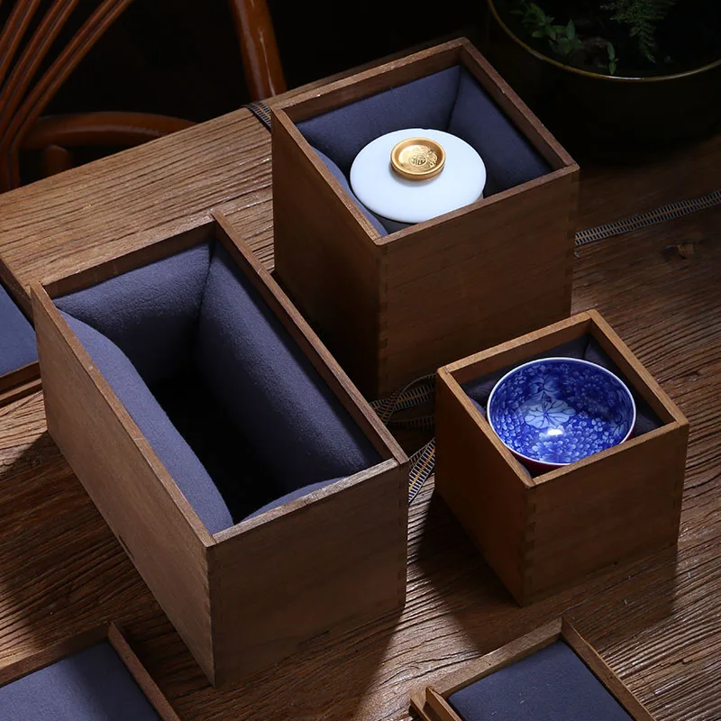 Wood Storage Box Jewelry Tea Collection