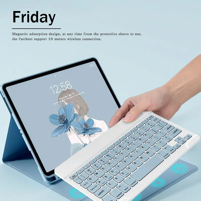 Wireless mouse and keyboard for iPad case Pro 11 2021 2020 for iPad 10.2 9/8/7th Air 3 10.5 Pro Air 4 5 10.9 2018 to 2022 Pro 11