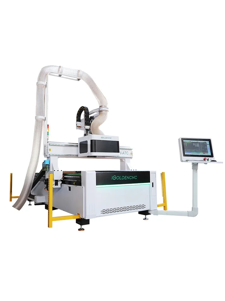 Centro de usinagem CNC de três eixos (adequado para marcenaria e processamento de plástico) equipado com mesa de trabalho a vácuo