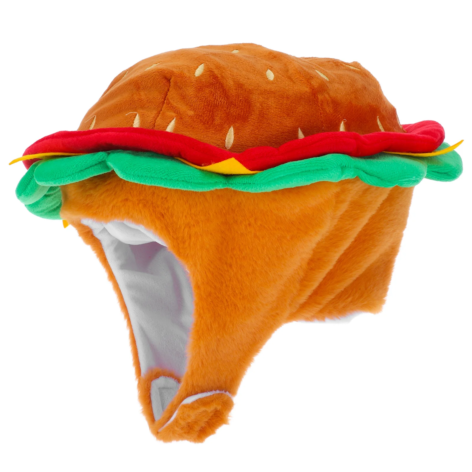 

1pcs Hamburger Hat Burger Shape Party Cap For Adults Teens Comfortable Fit Theme Party Supplies Cosplay Headwear Food Costume