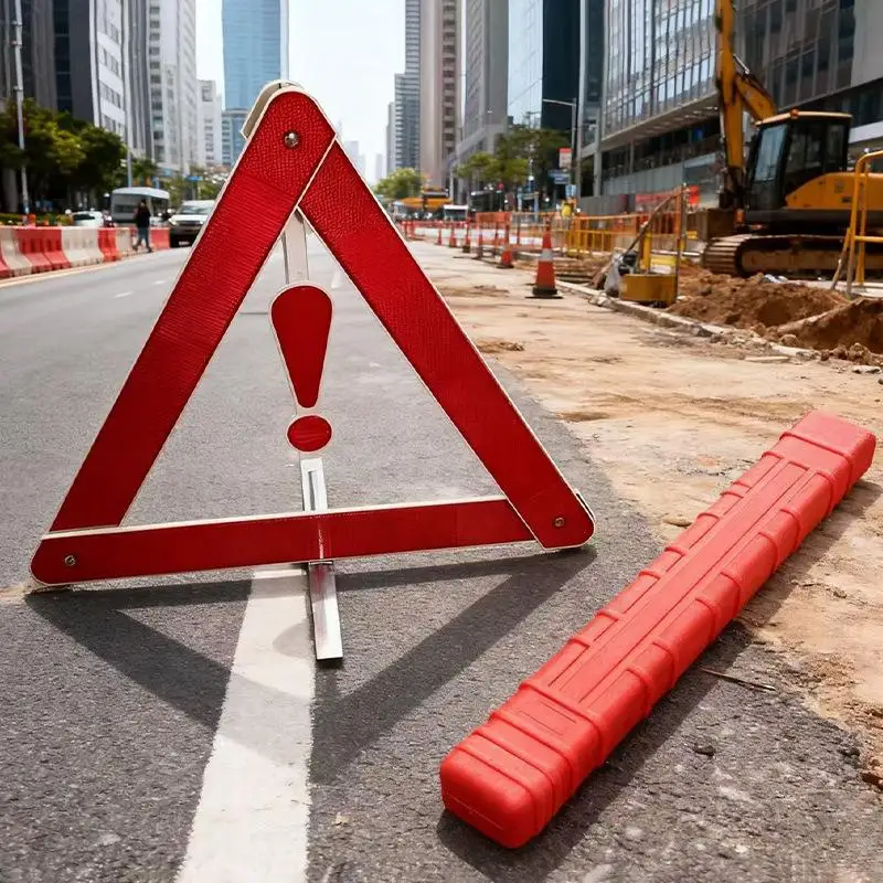 

1/2Pcs Cars Warning Triangle Breakdown Roadside Foldable Emergency Early Warning Device For Road Safety