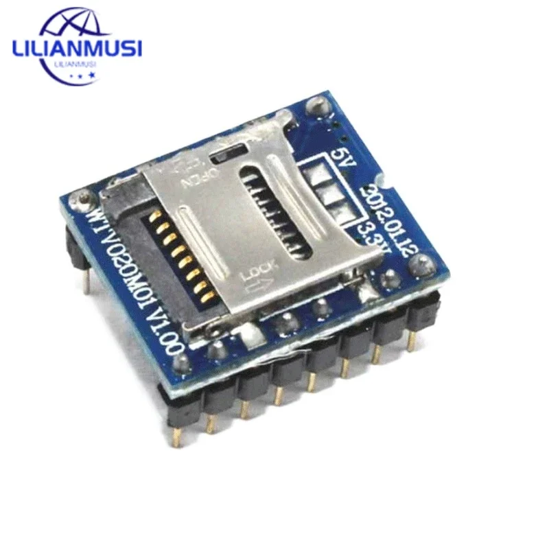 

50pcs WTV020 WTV020-SD WTV020SD-20SS Mini SD Card MP3 Sound Module voice Module For PIC Arduino 2560 for UNO R3 WTV020-SD-16P