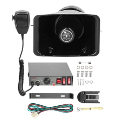 200W 9-Tone Car Loud Warning Alarm Emergency Siren Horn Kit Electronic PA System with Handheld Microphone 12 V for Car Truck