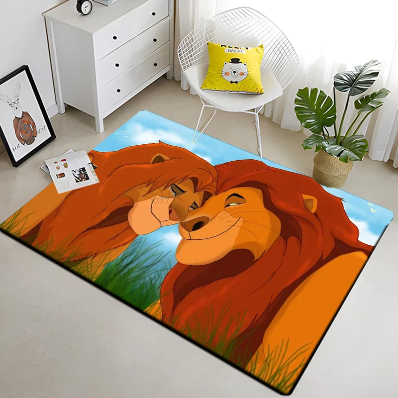 Alfombras de área grande con dibujos animados de Disney, El Rey León, alfombras para el hogar, sala de estar, dormitorio de niños, sofá, felpudo,