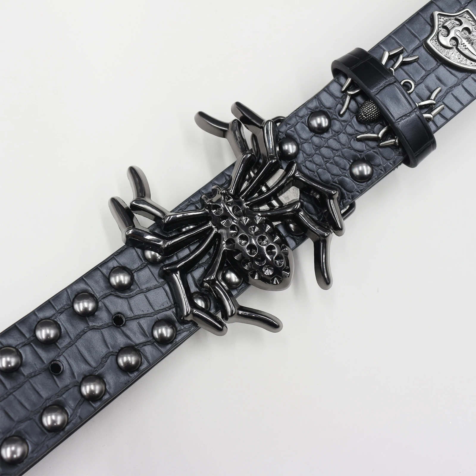 Man Unique spider belt buckle Girls Studded Decors Waist Belt Riveted Western Belt Belt Dress Ladies  Pin Buckle Waistband view 6