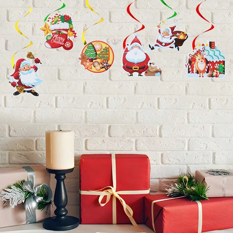 Christmas Spiral Banner Merry Christmas Decoration For Home 2024 Christmas Ornament Xmas Navidad Natal Gift Happy New Year 2025