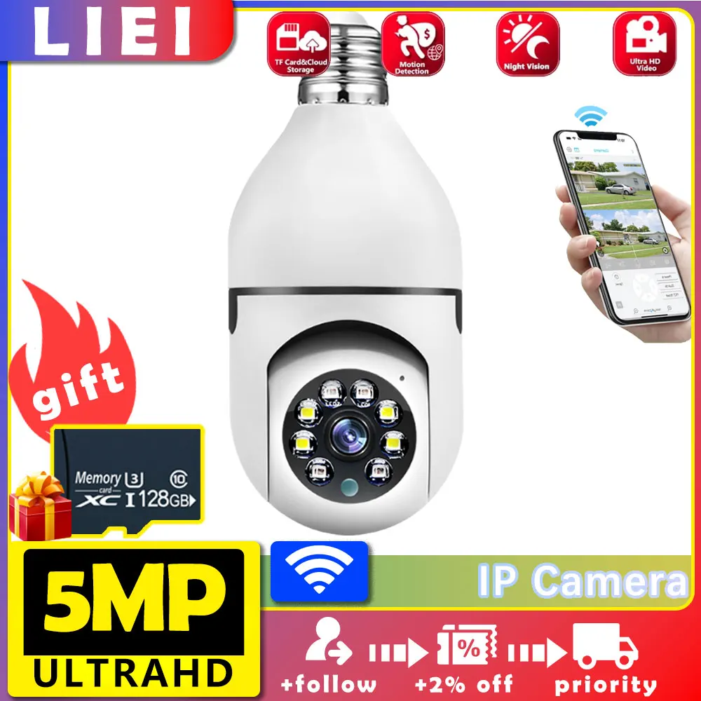 

LIEI WIFI 5MP 2K HD Surveillance Camera Dual Lens Wireless Outdoor Security Two-way 360 IP Cameras AI Human Detect CCTV Camera