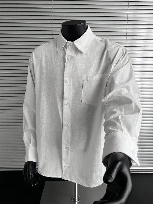 

Cleanfit White Long Sve Loose Men's irt Inner Wear Formal Briti Sle Youth Trendy Wear Resistant All Seasons Classic ...