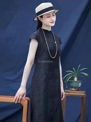 2026 retro chinese ethnic style cotton linen qipao summer daily improved leisure slim cheongsam elegant temperament lady dress