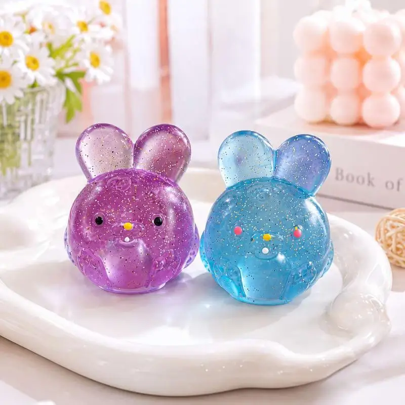 【BS】Fun Bunny Squeeze Fidget Toy Soft Slow Stress Relief Portable Sensory Toys Gift For Kids Adults