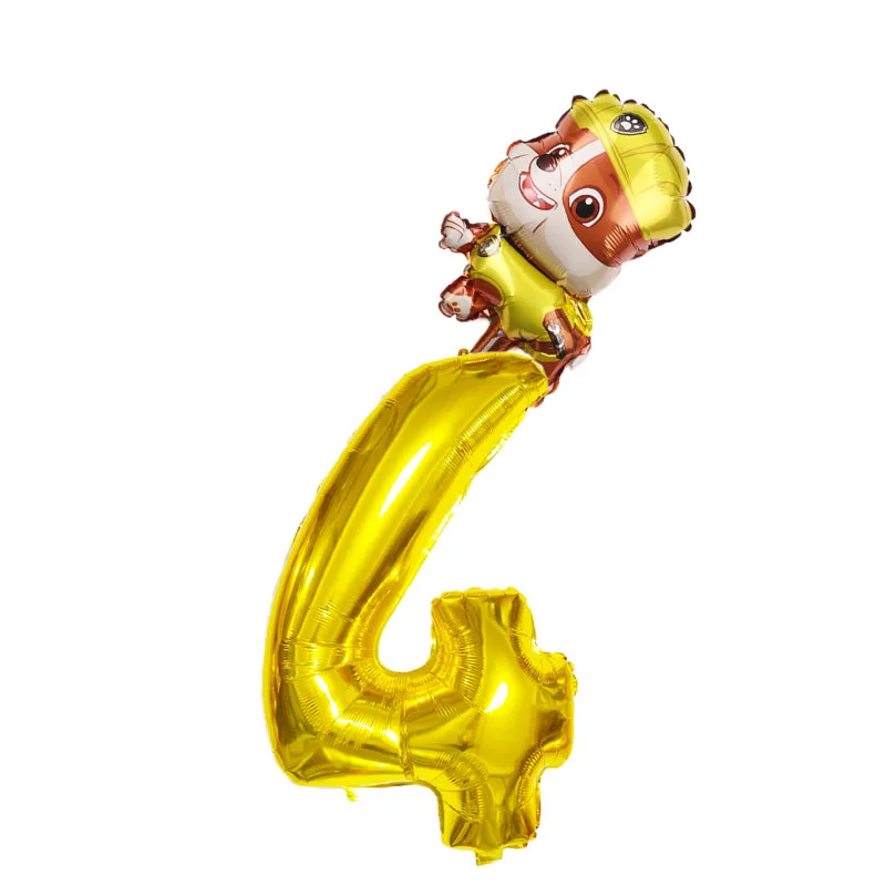 Cartoon paw patrol 32 inches Number Foil Balloons  Chase Skye Rubble Child Birthday Party Decoration Balloon kids toy view 5