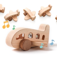 Montessori Baby Wooden Plane Toys Glass Beads Plane Children Toys Baby Accessories Educational Transportation Toys for Kids