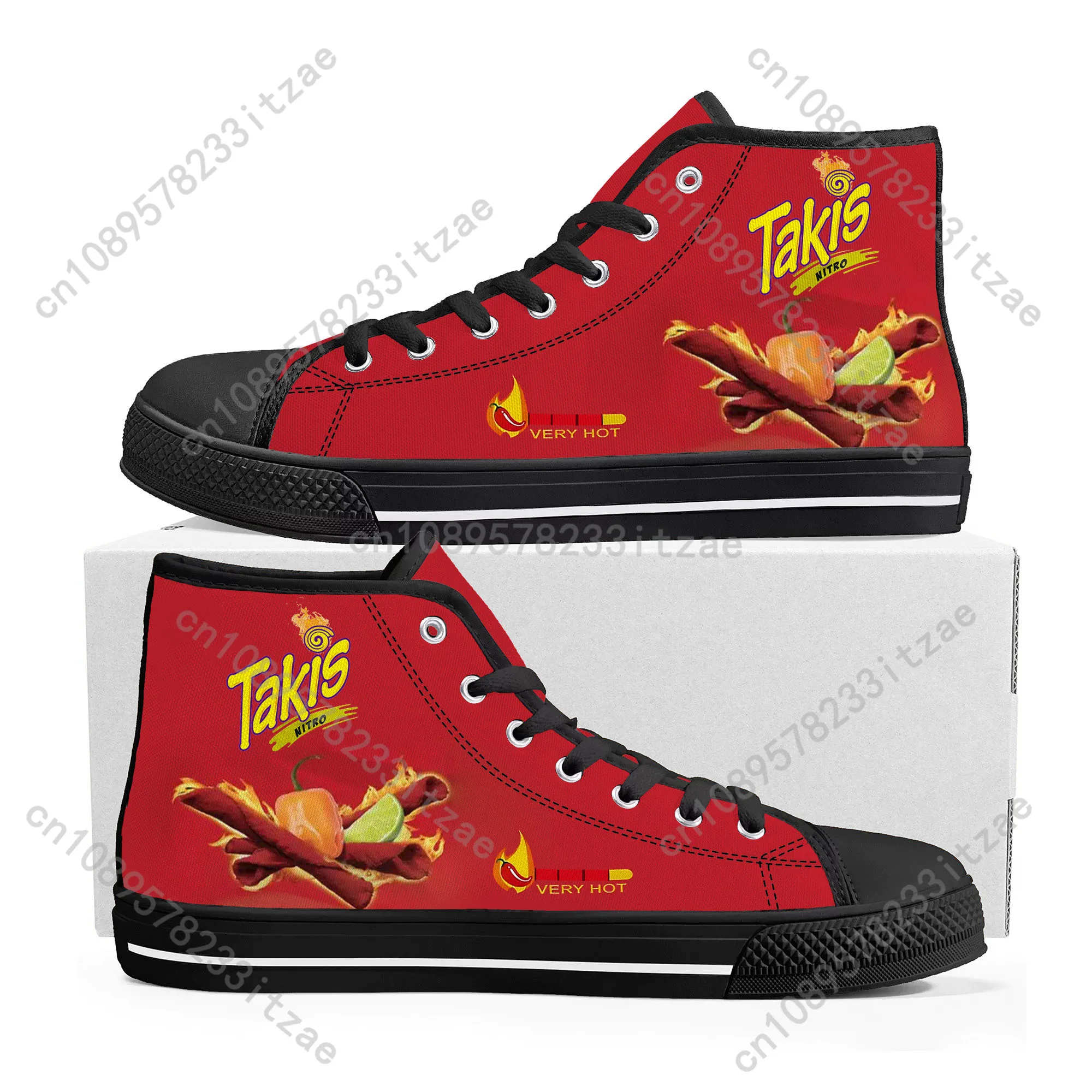 Funny Chips Takis Food Snack High Top Sneakers Mens Womens Teenager High Quality Canvas Sneaker couple Casual Shoe Custom Shoes