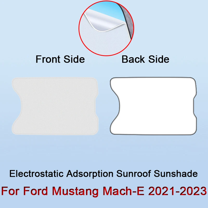 Fit For Ford Mustang Mach-E 2021-2023 Electrostatic Adsorption Car Roof Sunshade Skylight Blind Shading Windshield Sunroof Cover