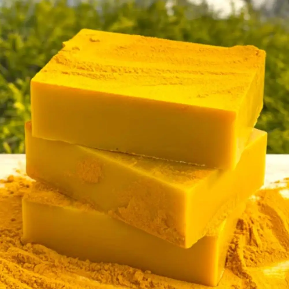 Turmeric Lemon Whitening Soap Remove Acne Clean Oily Skin Natural Chinese Medicine Ingredients Body Care Anti Aging Handmade