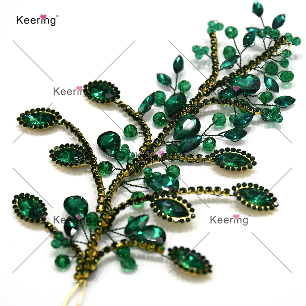 

(4PCS)3D Wire Rhinestone Accessory Head Band Applique Pack, for Wedding Decoration, WHD-137
