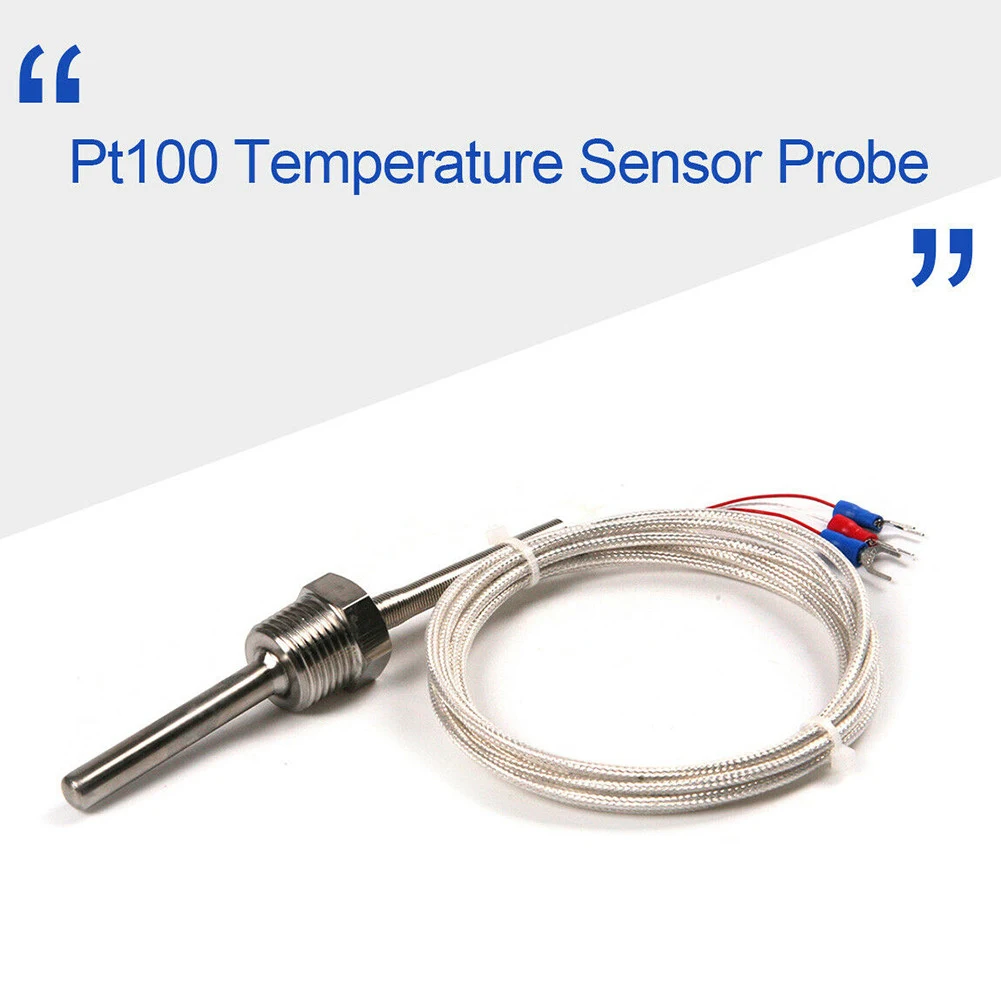 Imagem -04 - Sensor de Temperatura de Sensor de Sonda de Pt100 Ohm Industrial l 50 mm pt Npt Rosca Fio de Isolamento Aço Inoxidável
