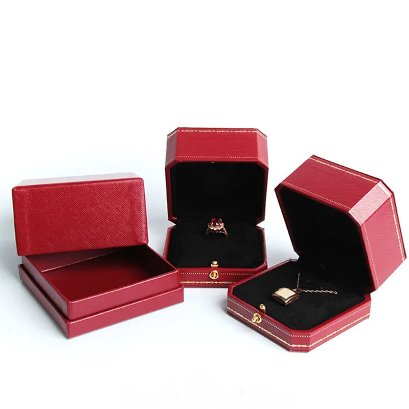 Luxury Octagonal Ring Box Classic Jewelry Cases Packaging For Necklace Pendant Display Case Ring Box