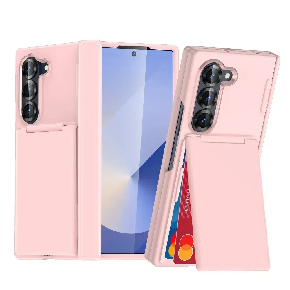 Luxus Flip Kickstand Handyhülle für Samsung Galaxy Z Fold 7 6 Fold7 Fold6 5G Klapphalterung Matte Cover mit Kartenhalter – Detail 2