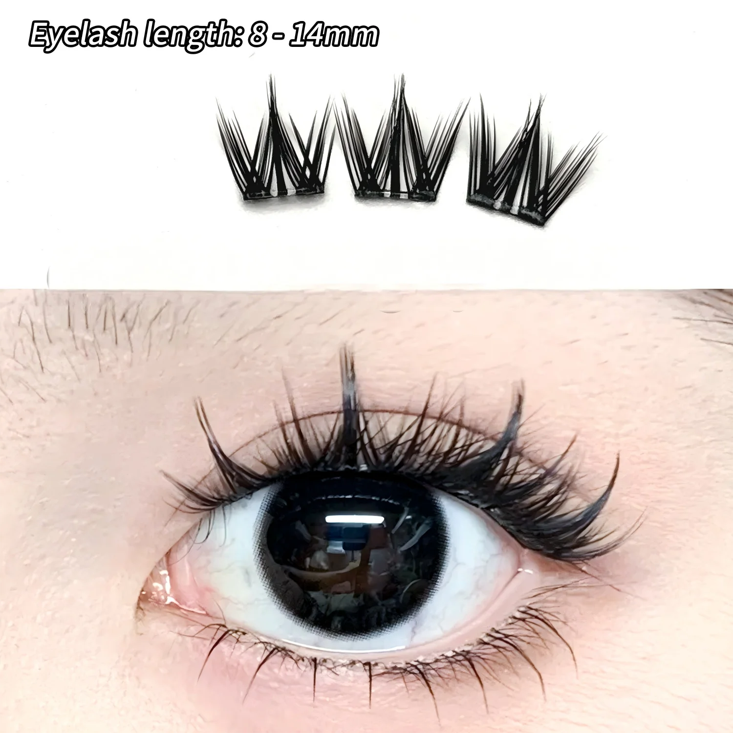 BQI pestañas postizas sin pegamento de gran capacidad pestañas autoadhesivas segmentadas rizadas naturales sin pegamento requiere fácil de usar