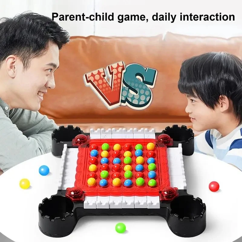 Rainbow Chess Board Game Toys Set Line Up Elimination Logical Strategy Multiplayer Party Table Game Classic Matching Pinball Set