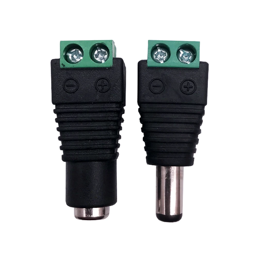 Male Female DC Connector  5.5mm x 2.1mm Power Plug Adapter Jacks Sockets Connector For CCTV Power Convert LED Strip Light Connec