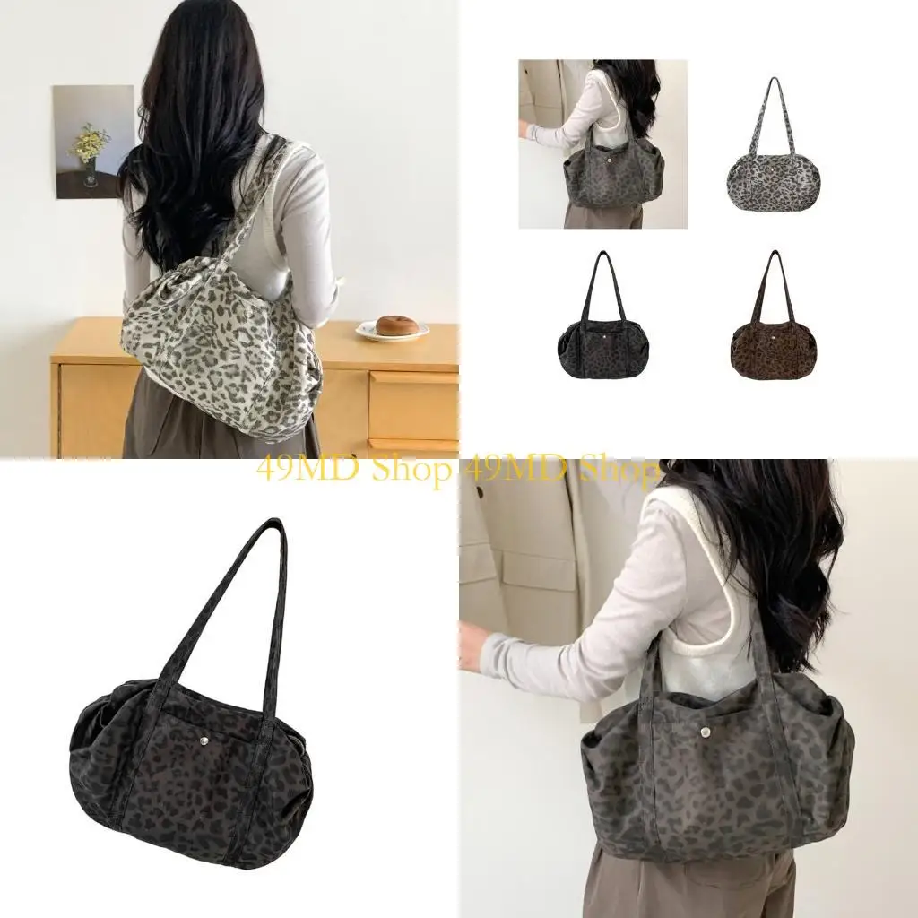 

49MD Современная леопардовая сумка на плечо Легкая хлопковая эргономичная сумка для подмышек для женщин