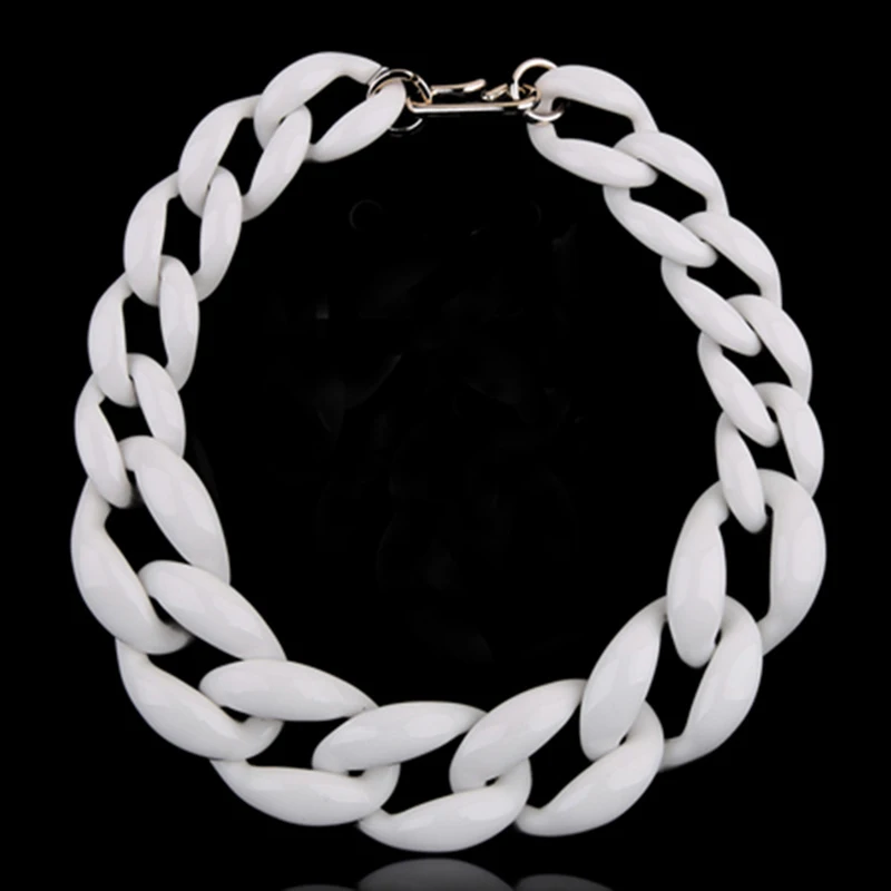 High Quality Punk Big Choker Necklace Pendant Women Collar Statement Brand White Chunky Thick Chain Necklace Bohemian Jewelry