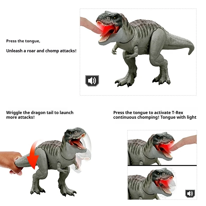 Jurassic World Tyrannosaurus Rex Power Devour dinosaurio modelo película misma simulación móvil figuras de animales sonidoables regalo para niños