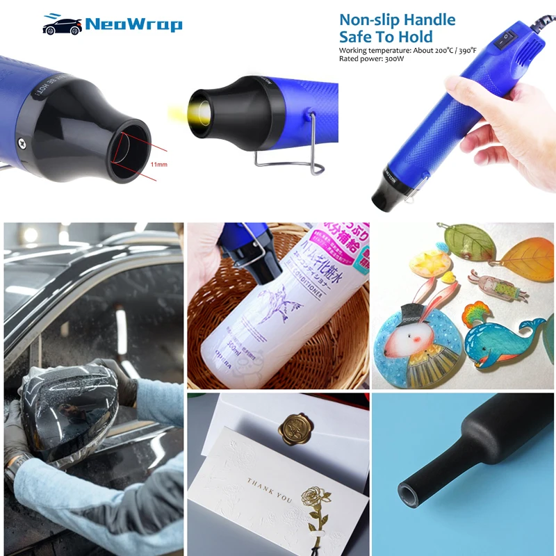 مسدس حراري صغير 110 فولت/220 فولت 300 وات مسدس هواء ساخن محمول متعدد الوظائف أداة حرارة كهربائية لسيارة الفينيل التفاف نافذة تينت فيلم ملصق مائي